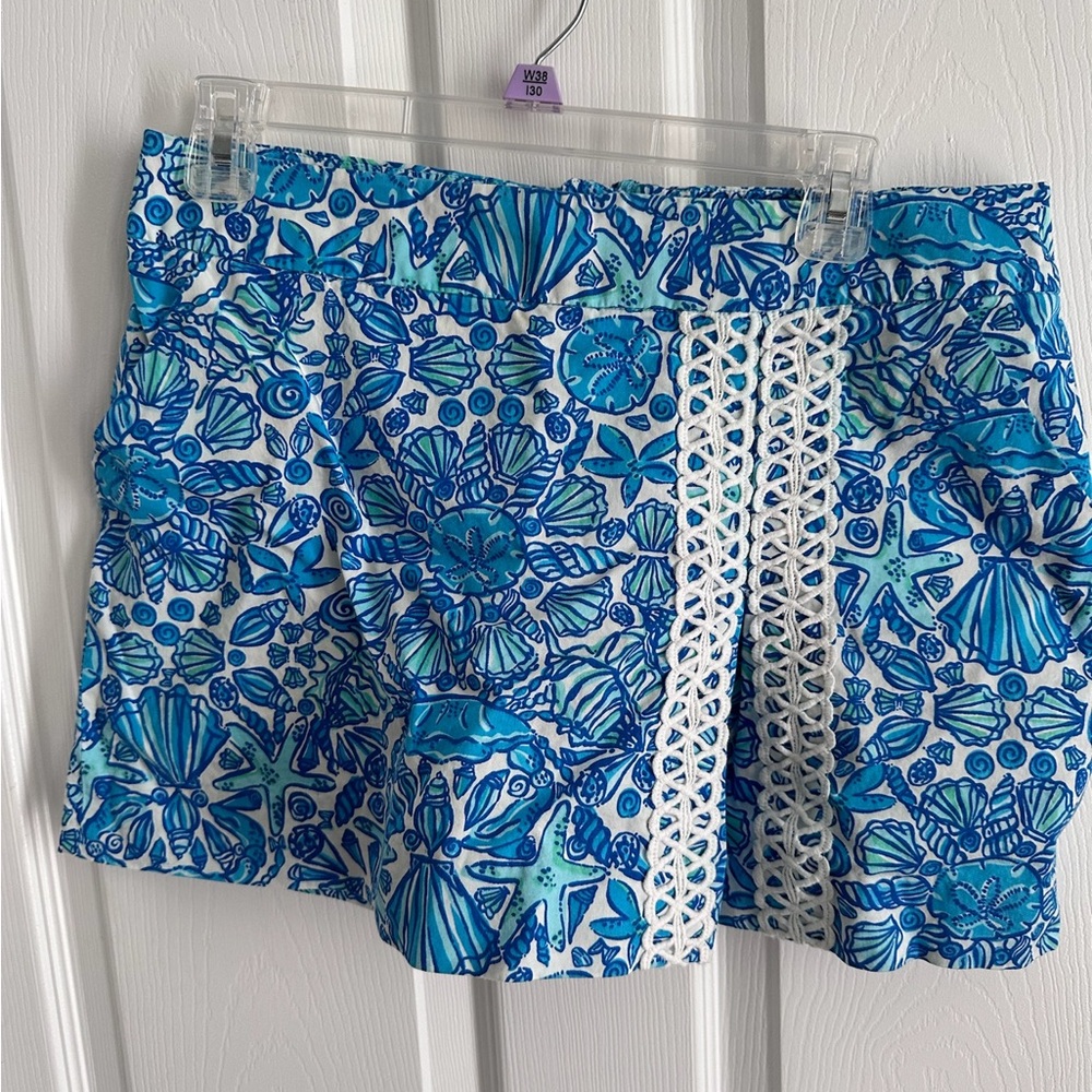 Lilly Pulitzer Blue and White Floral Skirt
